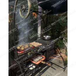 Кованый мангал "Мираж с печью"