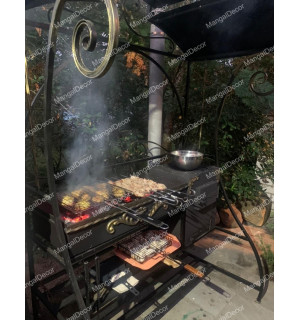 Кованый мангал "Мираж с печью"